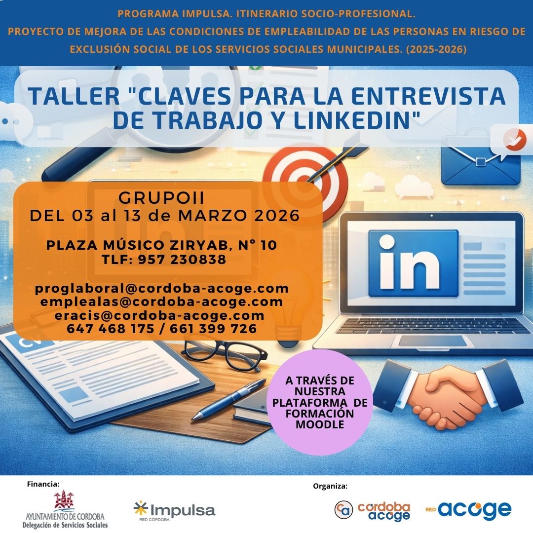 Course Image GRUPO II: TALLER "CLAVES PARA LA ENTREVISTA DE TRABAJO Y LINKEDIN"